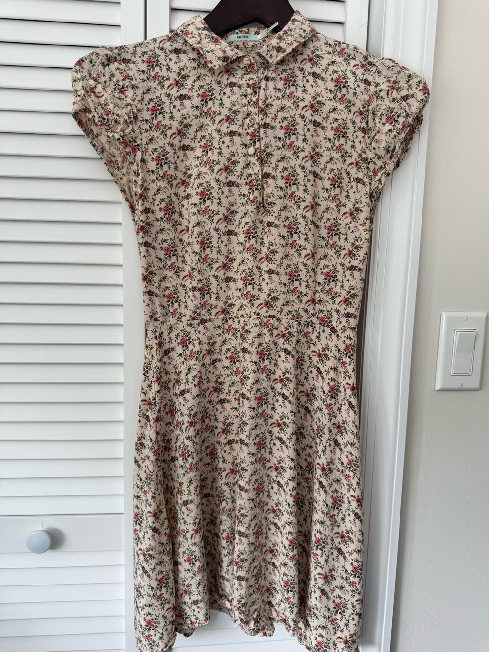 Kimchi Blue Cream Floral Button-Front Dress